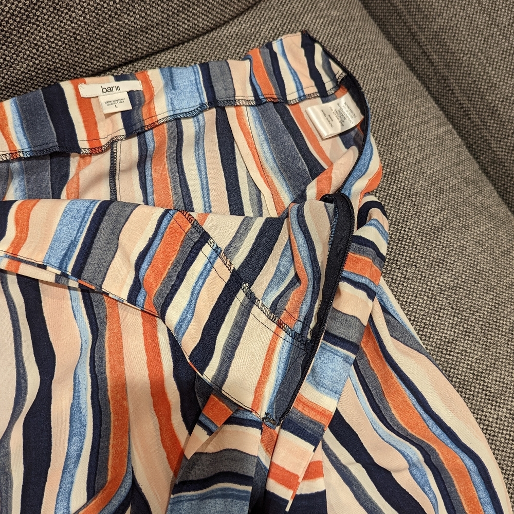 Bar III Wide Leg Striped Pants Size Large Multicolored - Picture 6 of 6